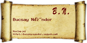 Bucsay Nándor névjegykártya