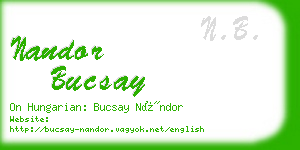 nandor bucsay business card